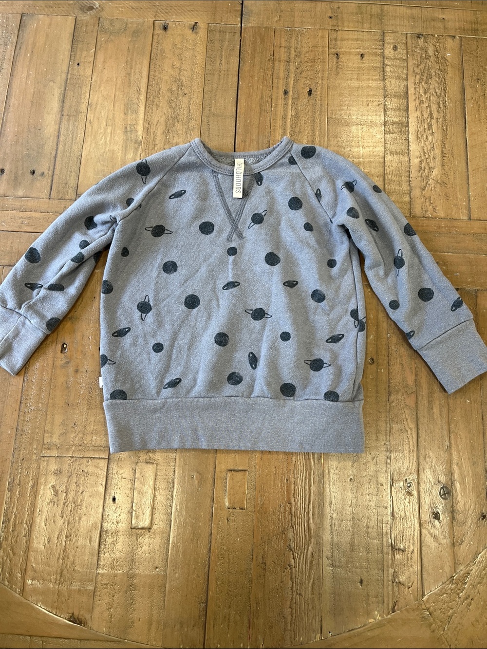 Childhoods clothing gray space planet print crewneck sweatshirt kids 5 years